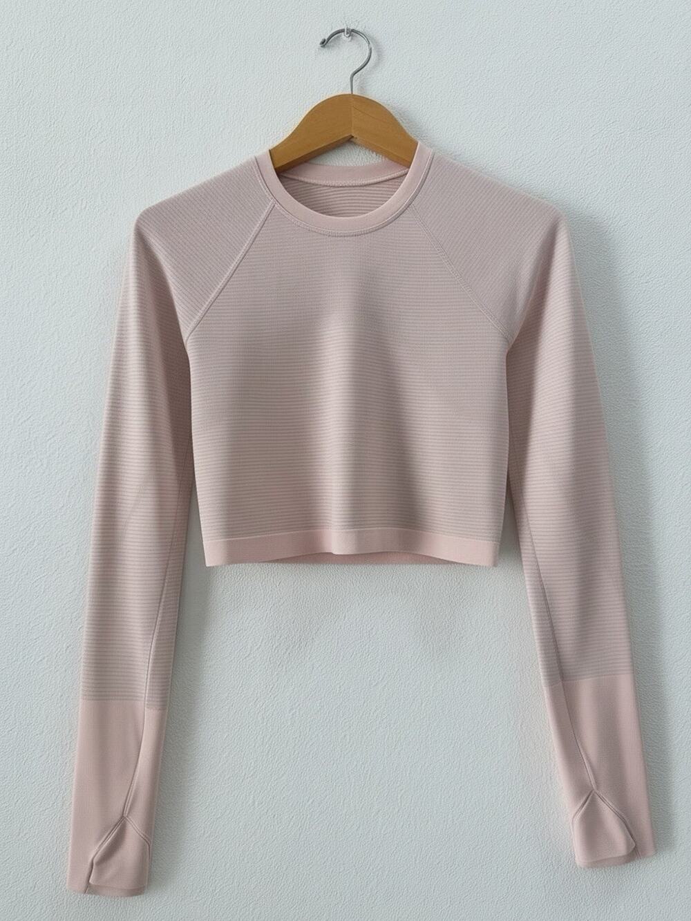 Lululemon Swiftly Tech Cropped Long Sleeve Shirt 2.0 Strawberry Milkshake 4 Pink